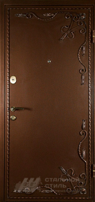 Дверь с ковкой №3 с отделкой Порошковое напыление - фото